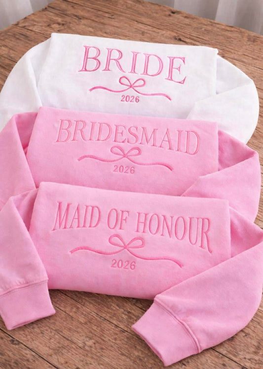Embroidered Bride and Bridesmaid