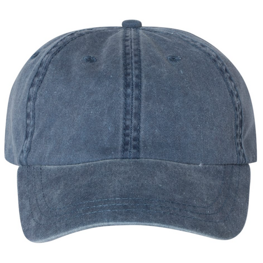 Dyed embroidered hats in blue